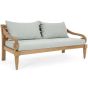 Teak Outdoor Sofa Gartensofa wetterfest Karuba Polster Aqua