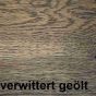 Leder Eckbank mit Tisch Massivholz Eiche Vintage Dublin