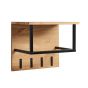 Walk in Wandgarderobe Eiche massiv 4 Haken Breite 46cm andere Holzarten wählen