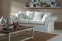 Hussensofa ASCOT Landhausstil cream, Keder: sage