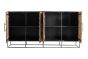 Sideboard Rustika 180x45 cm recycelt Bootsholz Metall schwarz