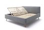 Polsterbett mit Bettkasten Linari Eisblau 160-180x200 cm-Lattenrost