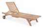 Sonnenliege rollbar Teak massiv Malaga mit Tablett