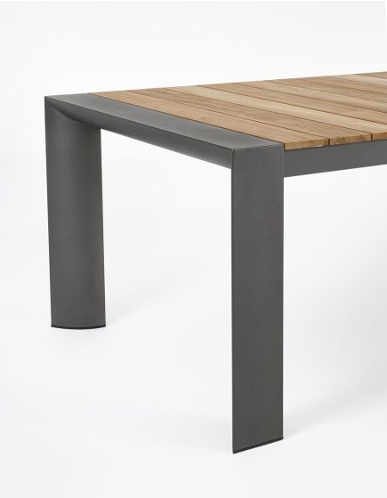 Ausziehbarer Gartentisch Alu anthrazit Teak Cameron 230290x100cm Pick