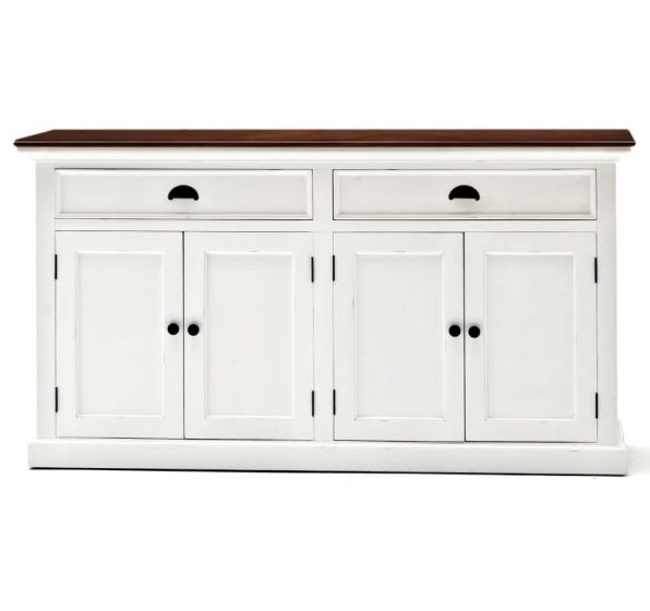 Sideboard Landhausstil Shabby chic Accent weiss braun vier Türen