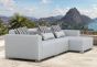 Seitenansicht Loungesofa Ibiza Silvertex Silbergrau