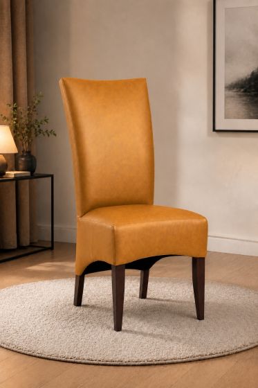 Lederstuhl King gepolstert Amber Gestell Eiche Carbon