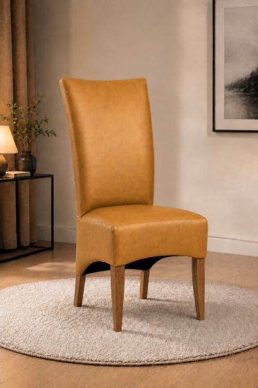 Lederstuhl King gepolstert Amber Gestell Eiche Bassano