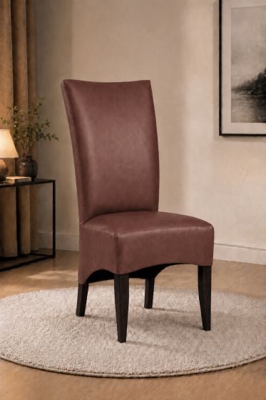 Lederstuhl King gepolstert Cognac Gestell Eiche Carbon