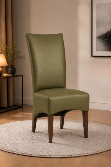 Lederstuhl King gepolstert Moss Gestell Eiche Bassano