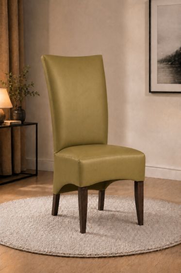 Lederstuhl King gepolstert Olive Gestell Eiche Carbon