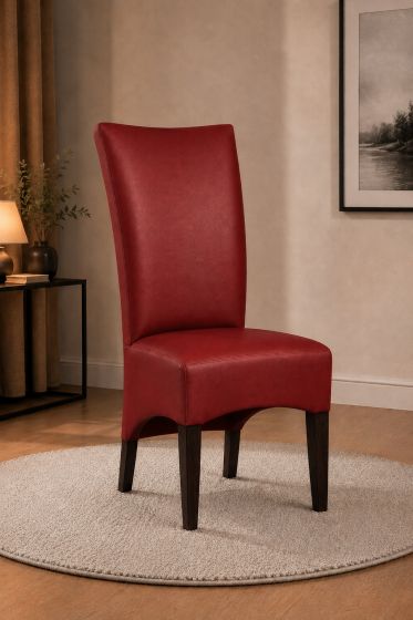 Lederstuhl King gepolstert Rouge Gestell Eiche Carbon