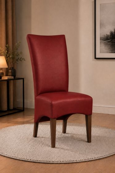 Lederstuhl King gepolstert Rouge Gestell Eiche Bassano