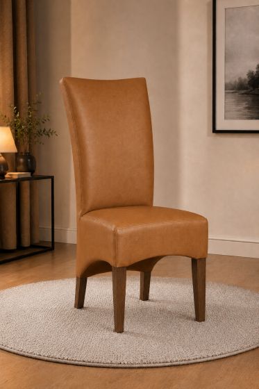 Lederstuhl King gepolstert Sahara Gestell Eiche Bassano