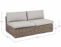 Gartenlounge Polyrattan braun 2 Sitzer Modul Coraline mit Polster