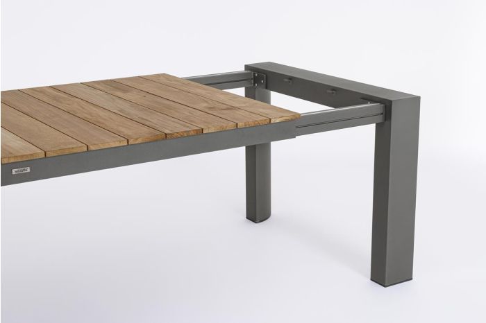 Ausziehbarer Gartentisch Alu anthrazit Teak Cameron 230290x100cm Pick