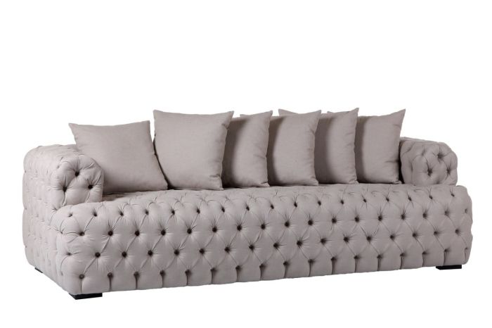 Lounge Sofa Landhausstil 220 cm Stoff Bezug