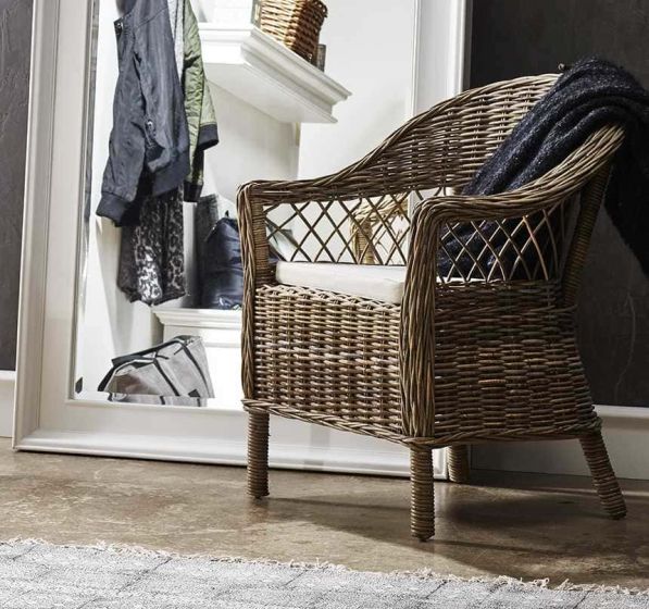 Rattanstuhl Monarch Landhaus natural grey 2 Stück