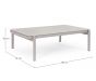 Gartentisch Aluminium beige 120x75 cm mit Glasplatte Florencia