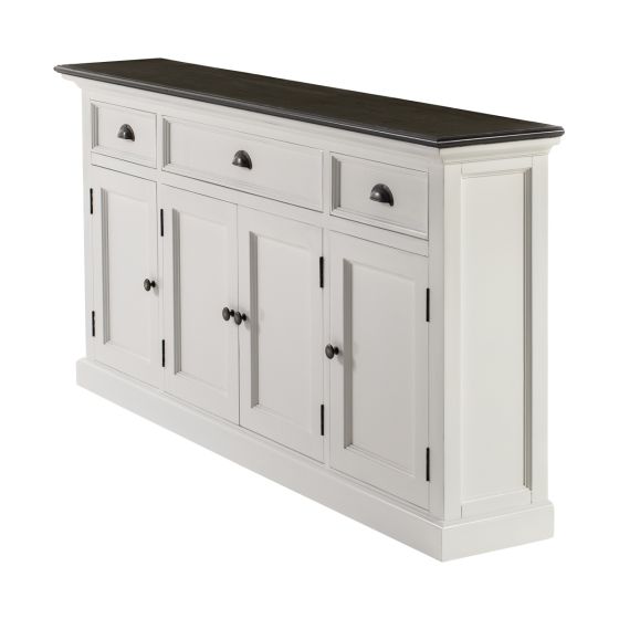 Konsole 4 Türen Halifax contrast Landhausstil weiss schwarz