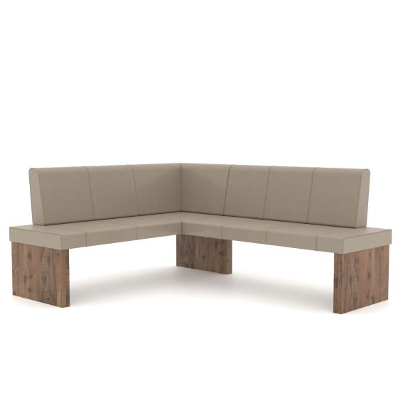Eckbank Leder taupe Esszimmer Eiche massiv Granada Eiche bassano