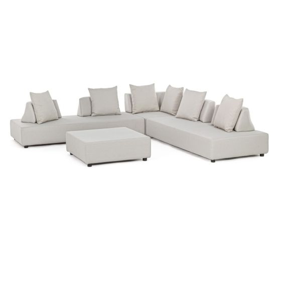 Loungeset wetterfest Piper sand 4 teilig mit Kissen Outdoor Gartenlounge