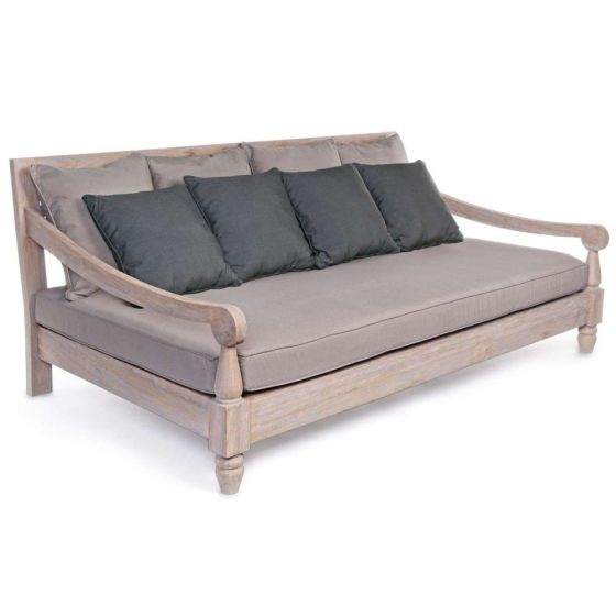 Gartensofa Bali Teak 2-Sitzer mit Polster