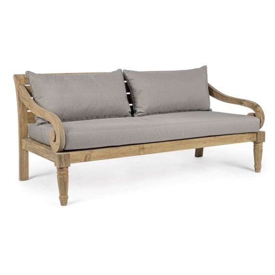 Gartensofa Holz Karuba Teak 2-Sitzer mit Polster - Bizotto