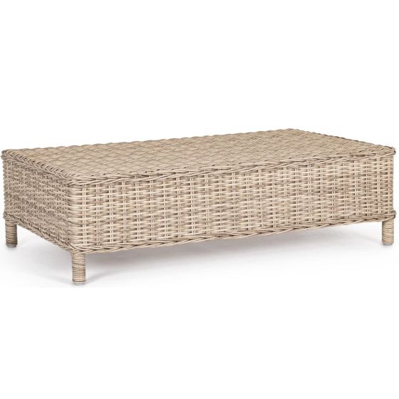 Gartentisch Polyrattan beige 105x60cm wetterfest Aditya