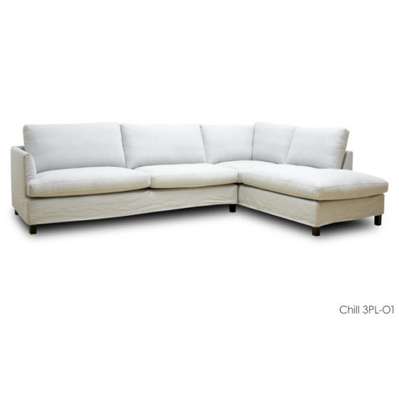 Hussen Ecksofa creme Chill Landhausstil