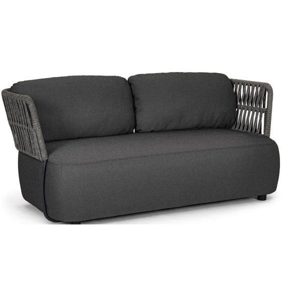 Lounge Sofa Outdoor 2-Sitzer wetterfest Aluminium anthrazit Palmer