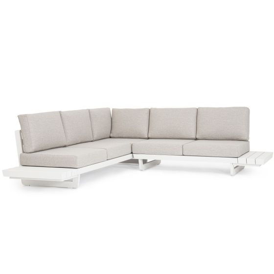 Outdoor Sofa wetterfest Aluminium Infinity weiß 253x259 cm