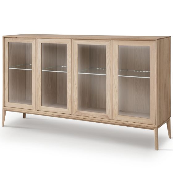 Glastüren Sideboard Wildeiche massiv Cubeit modular planbar