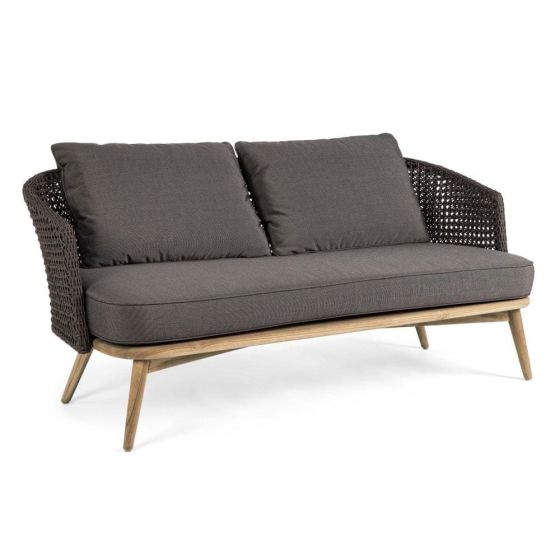 Sunbrella Outdoor Sofa 2-Sitzer Polster wetterfest dunkelgrau Ninfa