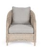 Gartensessel Polyrattan beige mit Polstern wetterfest Aditya