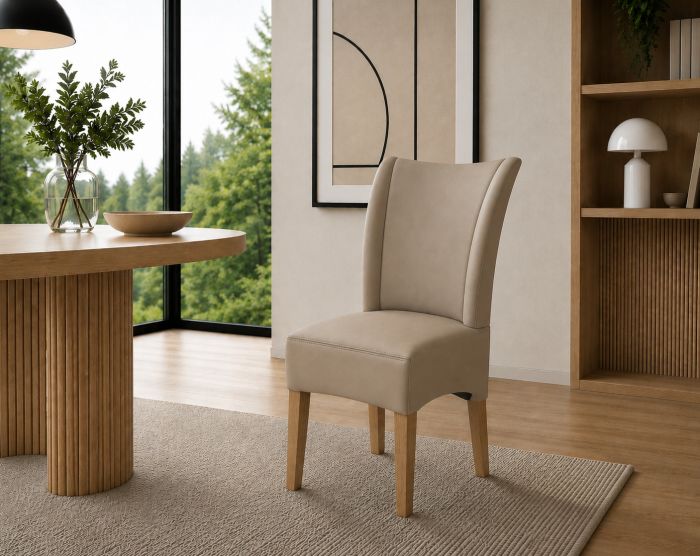 Lederstuhl Lombardo Echt Leder Taupe Gestellfarbe Gold