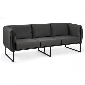 Outdoor Sofa Lounge 3 Sitzer wetterfest Aluminium anthrazit Pixel