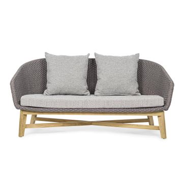 Outdoor Lounge Gartensofa wetterfest Geflecht stone grau Coachella