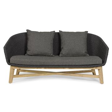 Outdoor Lounge Gartensofa wetterfest Geflecht anthrazit Coachella