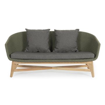 Outdoor Lounge Gartensofa wetterfest Geflecht grün Coachella