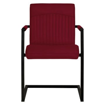 Leder Freischwinger Sabina matt red 2 Stück Set Vintageleder