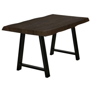 Bodahl Esstisch 140x80 cm rustikale Eiche smoked Baumkante Stahlgestell Hugin