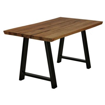 Bodahl Esstisch 140x80 cm rustikale Eiche oilfinish schweizer Kante Stahlgestell Hugin