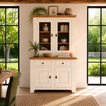 Buffet Eiche massiv Ariege im Landhausstil in Ivory 