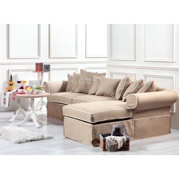Hussen Ecksofa Landhausstil Ascot abnehmbare Husse