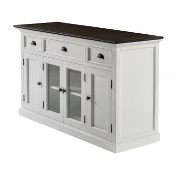 Sideboard 4-türig Halifax contrast Landhausstil weiss schwarz