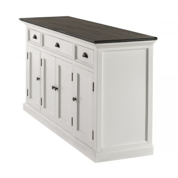 Sideboard Halifax contrast 4 Holztüren Landhausstil weiss schwarz