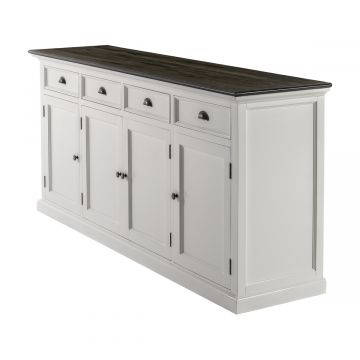 Sideboard Halifax contrast 4 Türen Landhausstil weiss schwarz