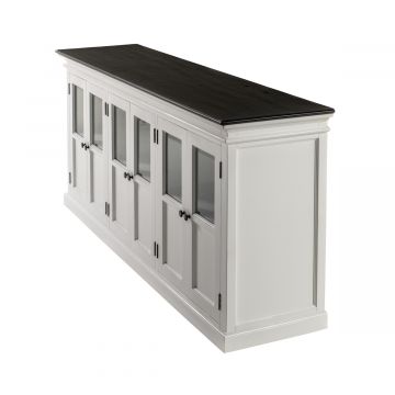 Sideboard Halifax contrast 6 Glastüren Landhausstil weiss schwarz