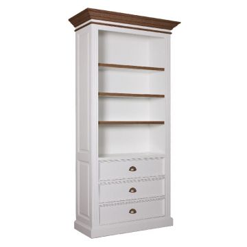 Bücherschrank Landhausstil York Shabby chic Oak 3 Schubladen